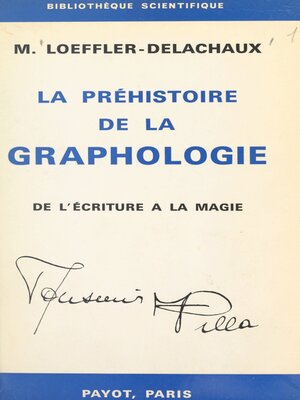 cover image of La préhistoire de la graphologie